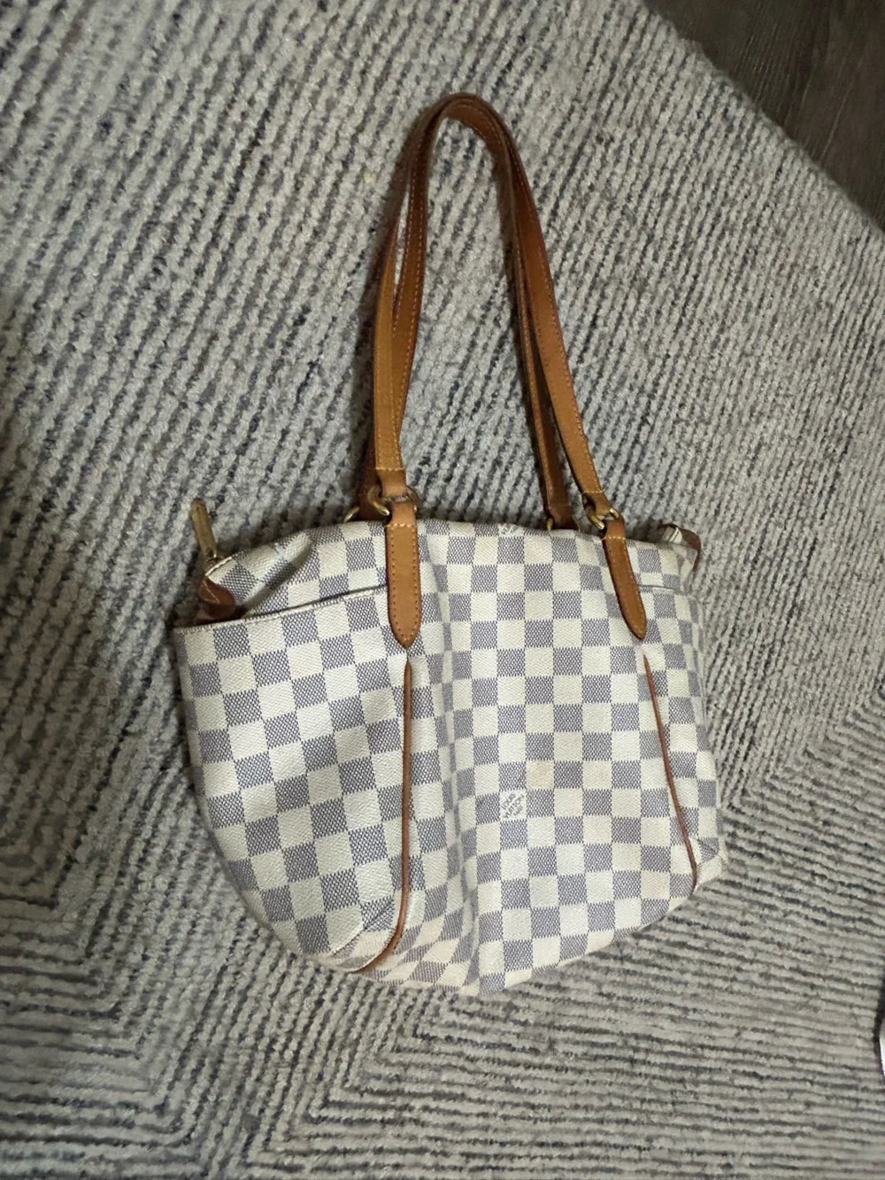 Louis Vuitton Totally PM Tote Bag Canvas Damier Azur Shoulder Bag